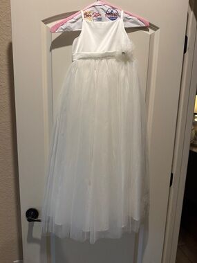 Dessy Collection White Girls' Formal Tulle Dress